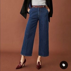 The Fold denim culottes in indigo blue